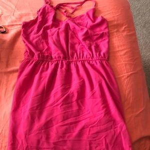 Hot pink mini dress
